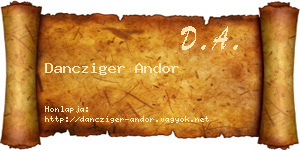 Dancziger Andor névjegykártya